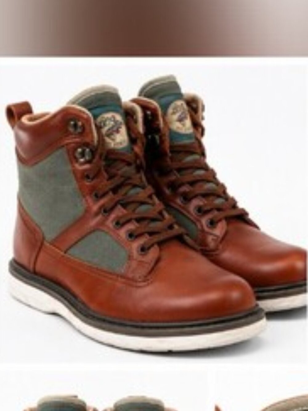 L.L.Bean Fly Fishing Hiking Boots Men's 9 Brown Leather Canvas Lace Up V826.